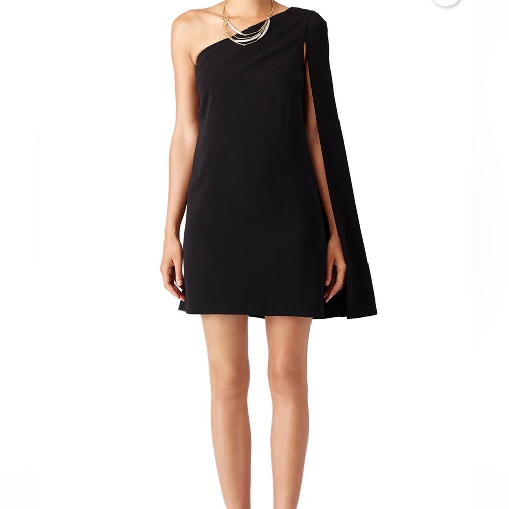 Jill Jill Stuart Dress Black Drama Cape Shift Dress Size 6